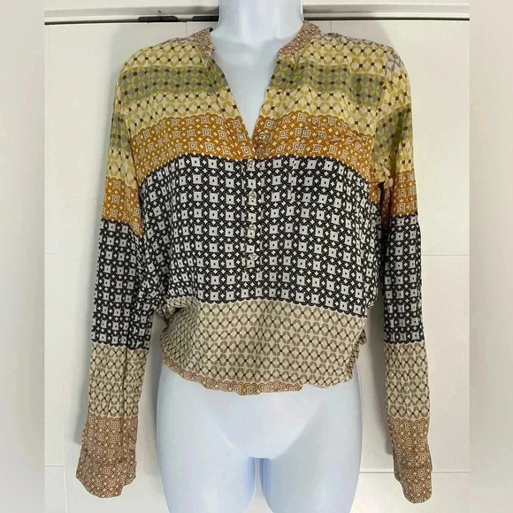 Mavi/ Button up blouse/ Grey elasticized waistband/ Size US S - Picture 3 of 15